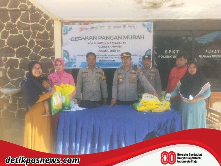 Dukung Swasembada Pangan, Polres Sampang Gelar Pasar Murah Beras SPHP di Halaman Polsek Sreseh 2025